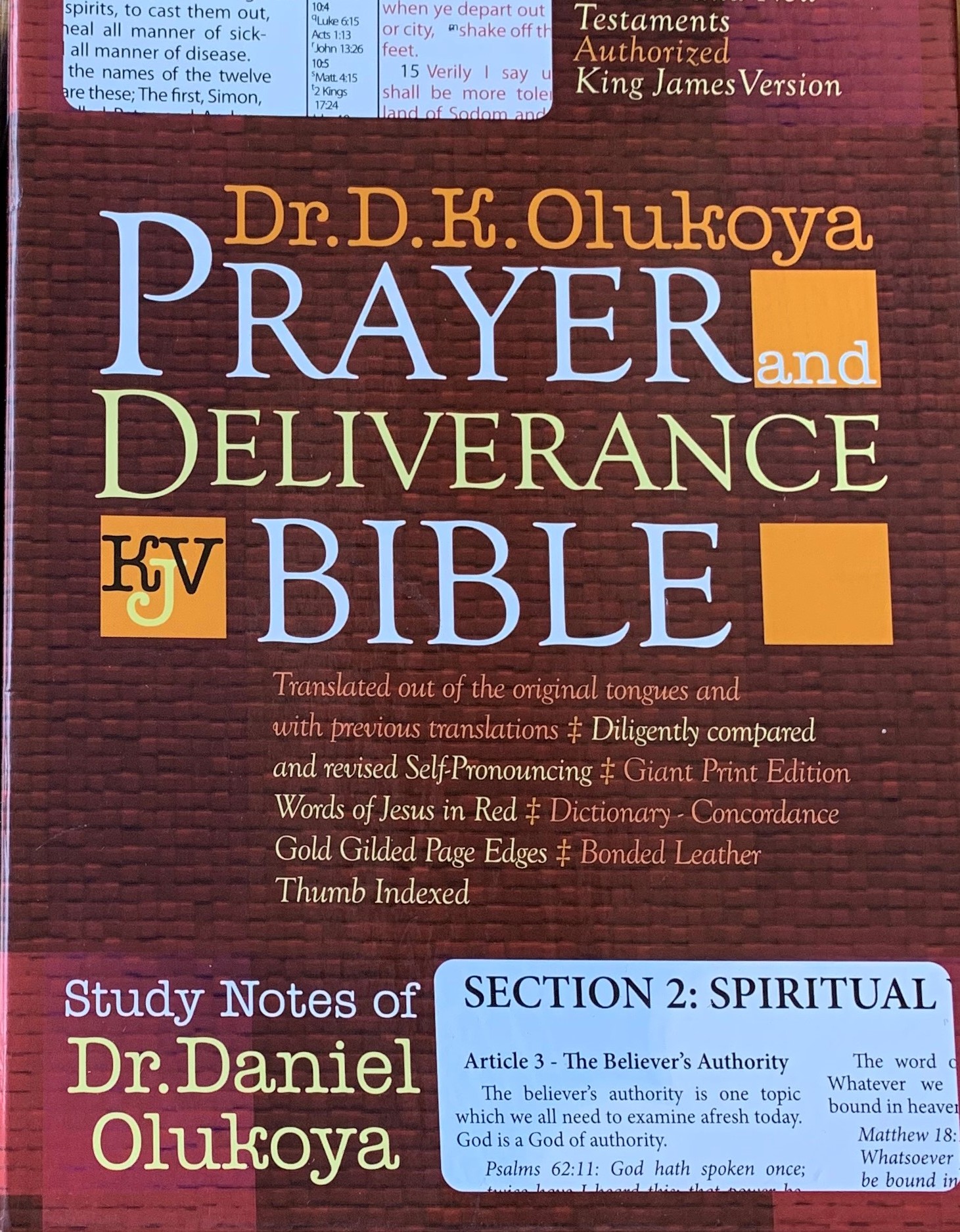 Prayer and Deliverance Bible (Big & Leather Bond)